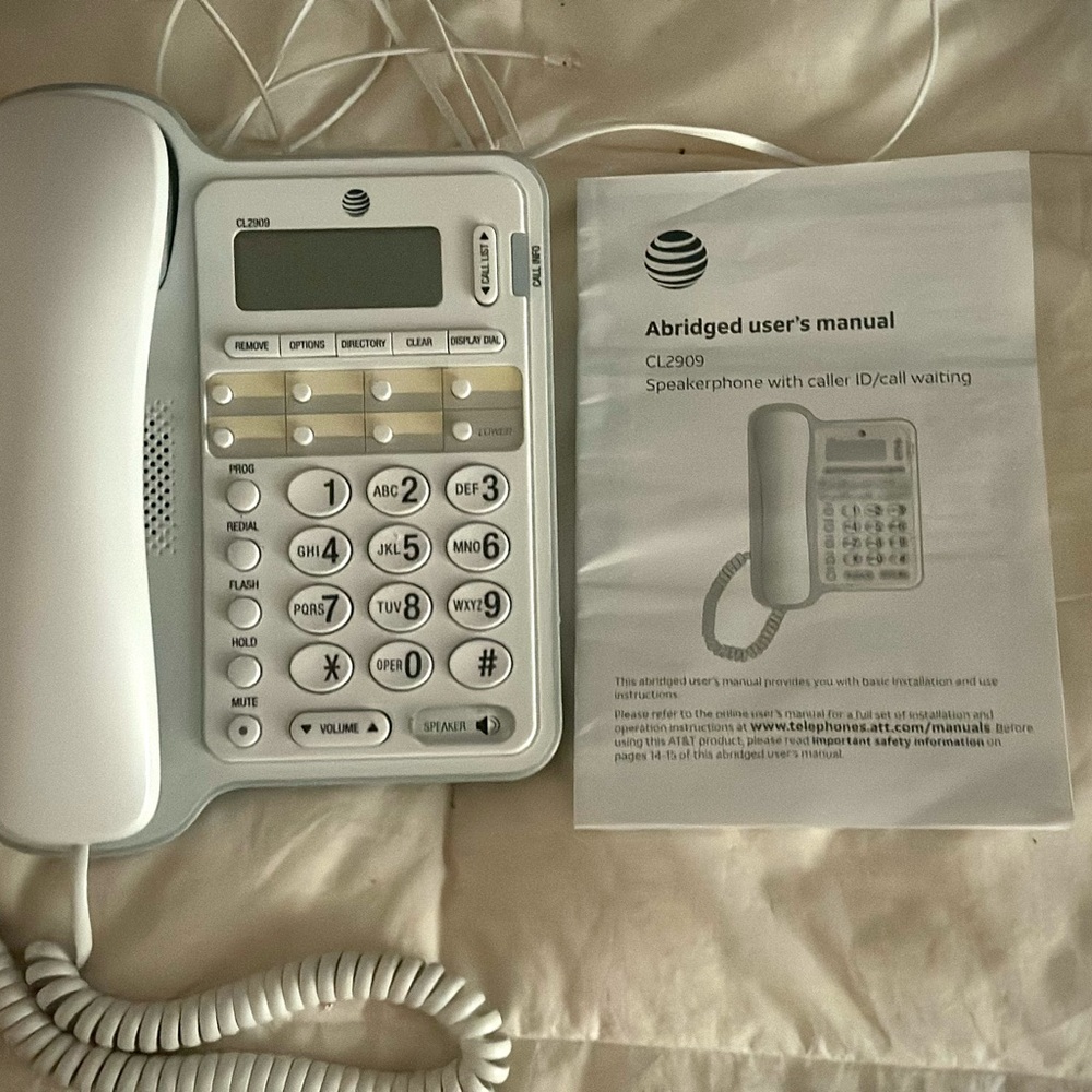 White corded Office Phone ready to plug in